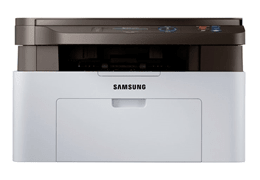 Samsung Xpress M2070W printer, front view, gray / black